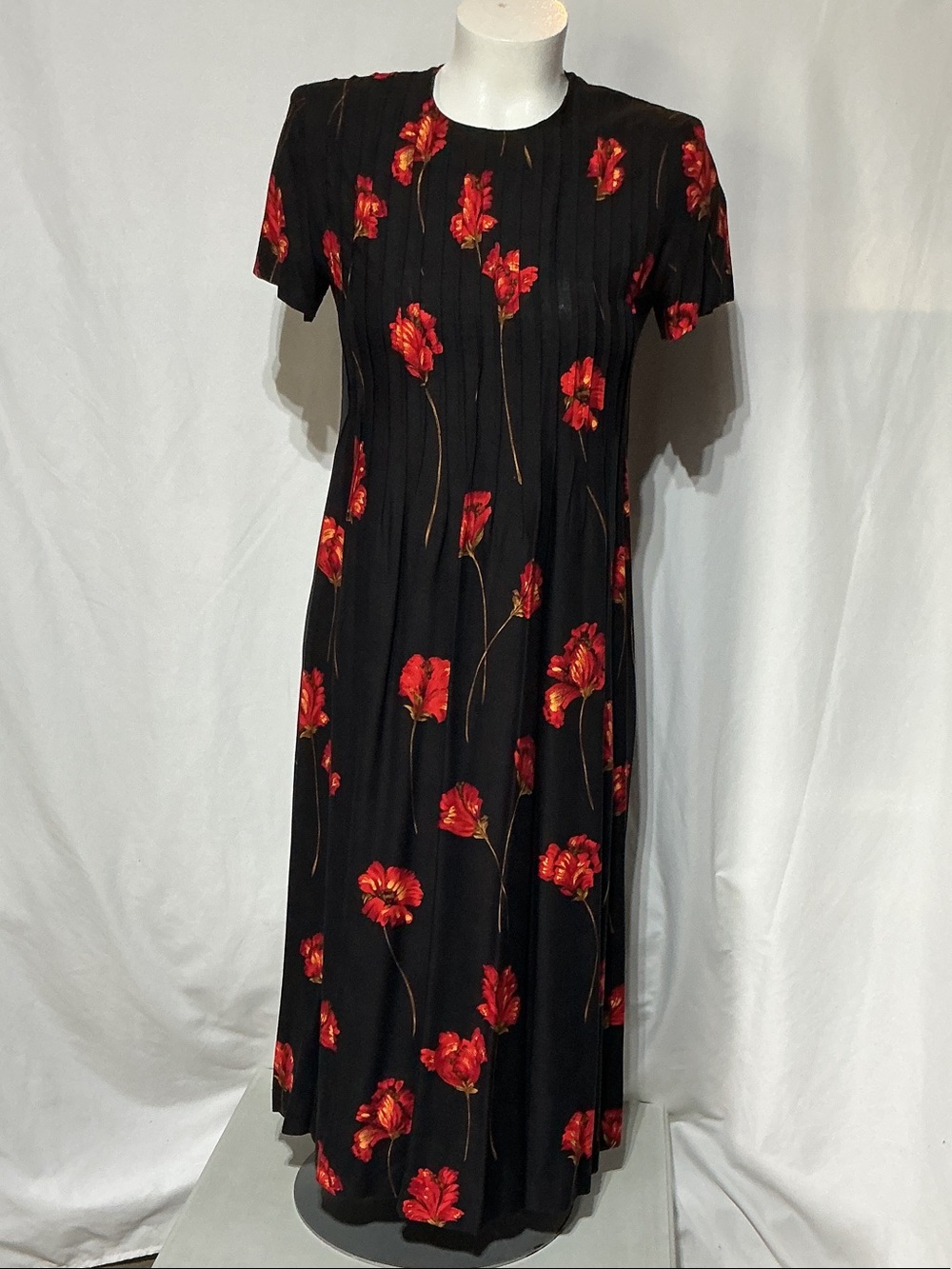 Positive Attitude Women’s Black Floral Maxi Dress Sz 12